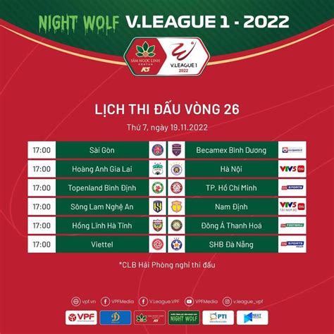 lich thi dau v league 2022 hom nay